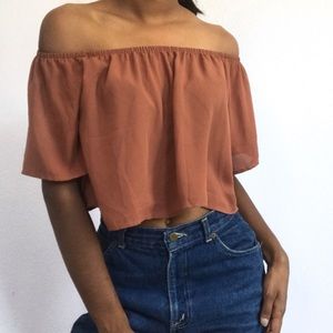 Mauve off the shoulder top